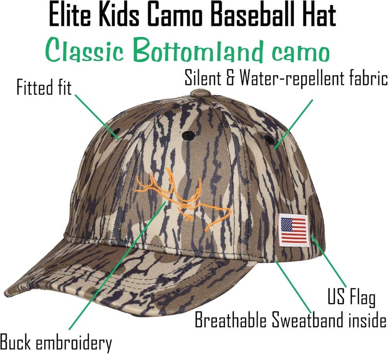 EDTREK Elite Youth High Performance Hunting Hat - Boys Girls Kids Camo Hat and Blaze Orange Baseball Cap - Image 4